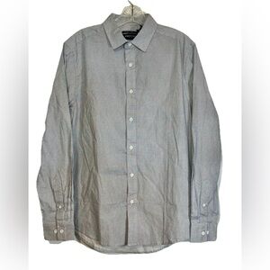 Kenneth Cole Men’s Shirt Size Medium Mobility Woven Anchors White Black New Tags